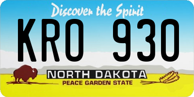 ND license plate KRO930