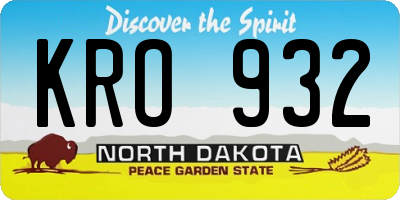 ND license plate KRO932