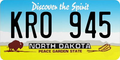 ND license plate KRO945
