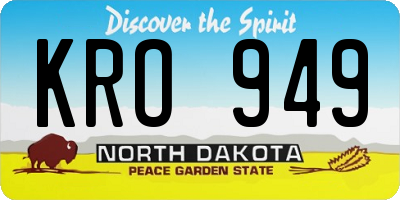 ND license plate KRO949