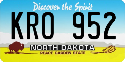 ND license plate KRO952