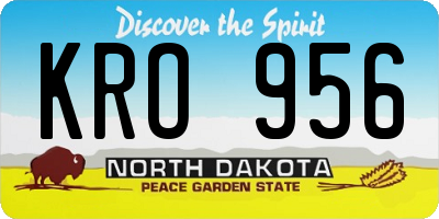 ND license plate KRO956