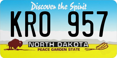 ND license plate KRO957