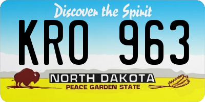 ND license plate KRO963