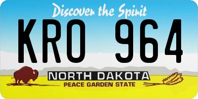 ND license plate KRO964