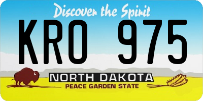 ND license plate KRO975