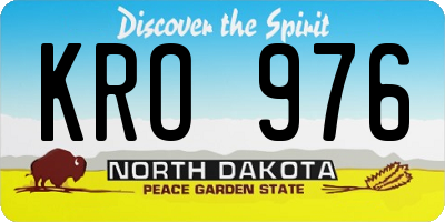 ND license plate KRO976