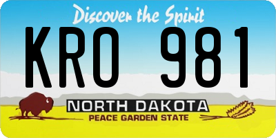 ND license plate KRO981