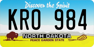 ND license plate KRO984