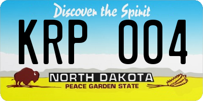 ND license plate KRP004