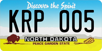 ND license plate KRP005