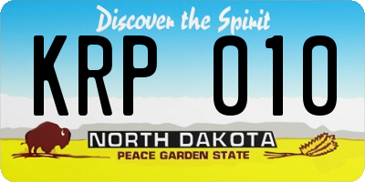 ND license plate KRP010