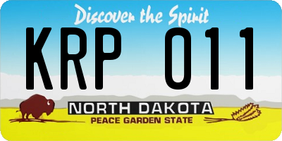 ND license plate KRP011