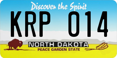 ND license plate KRP014