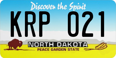 ND license plate KRP021