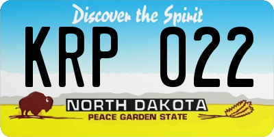 ND license plate KRP022