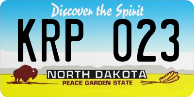 ND license plate KRP023