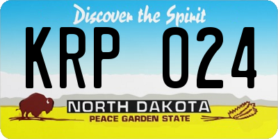 ND license plate KRP024