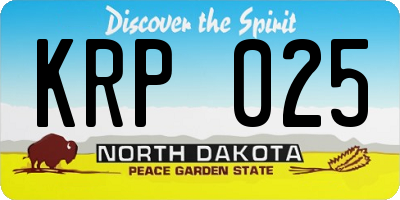 ND license plate KRP025