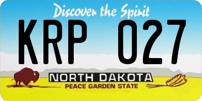 ND license plate KRP027