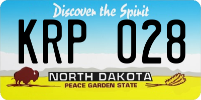 ND license plate KRP028