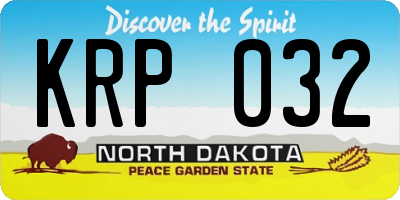 ND license plate KRP032