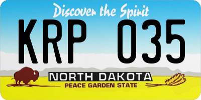 ND license plate KRP035
