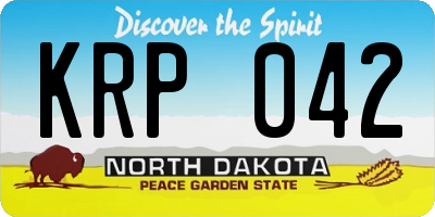 ND license plate KRP042