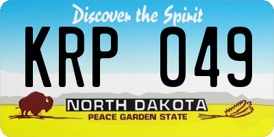 ND license plate KRP049