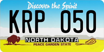 ND license plate KRP050