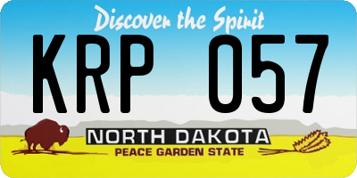 ND license plate KRP057