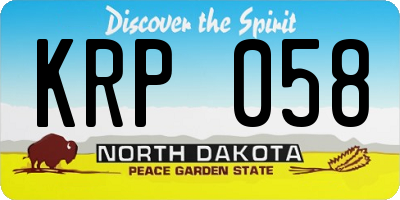 ND license plate KRP058