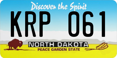 ND license plate KRP061