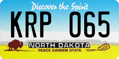 ND license plate KRP065