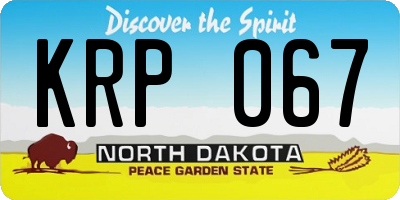 ND license plate KRP067