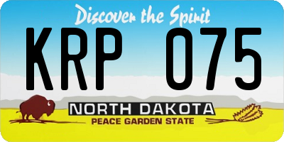 ND license plate KRP075