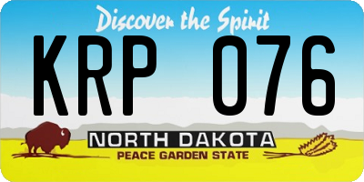 ND license plate KRP076