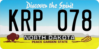 ND license plate KRP078