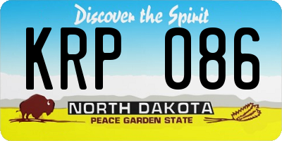 ND license plate KRP086