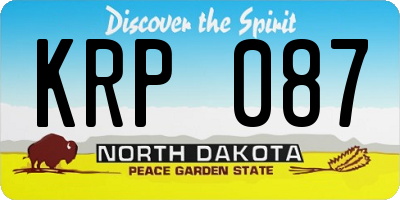 ND license plate KRP087