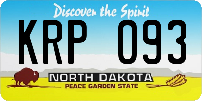 ND license plate KRP093