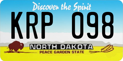 ND license plate KRP098