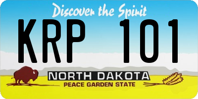 ND license plate KRP101