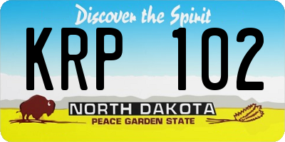 ND license plate KRP102