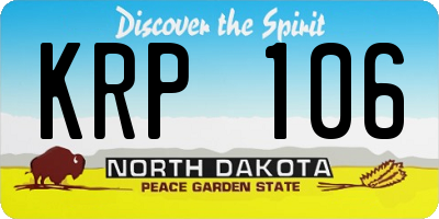 ND license plate KRP106