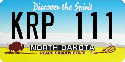 ND license plate KRP111