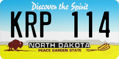 ND license plate KRP114