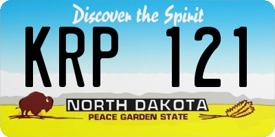ND license plate KRP121