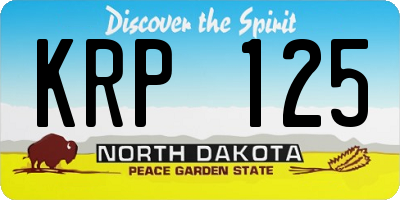 ND license plate KRP125