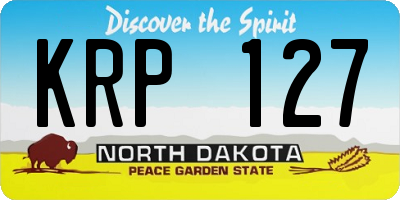 ND license plate KRP127